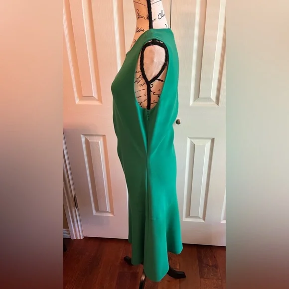 Diane Von Furstenberg DVF Dayna Fit and Flare Midi Dress in Green Size 12 EUC - Picture 4 of 15